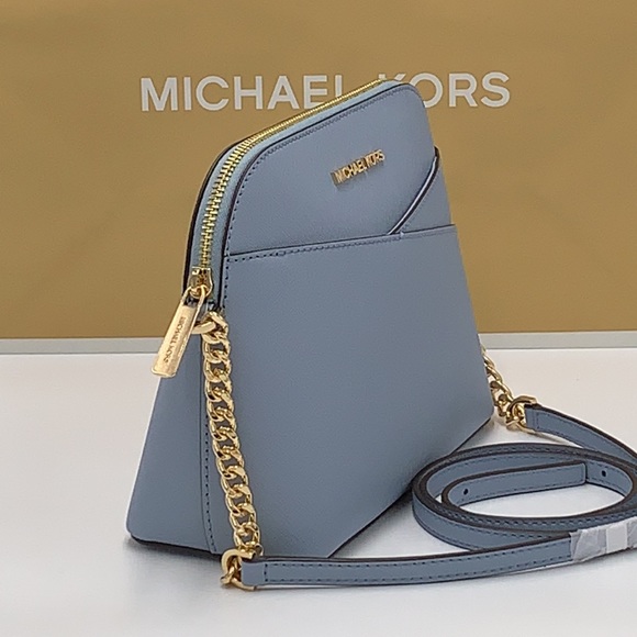 MICHAEL KORS JET SET TRAVEL DOME XCROSS XBODY PALE BLUE COLOR - Picture 6 of 13